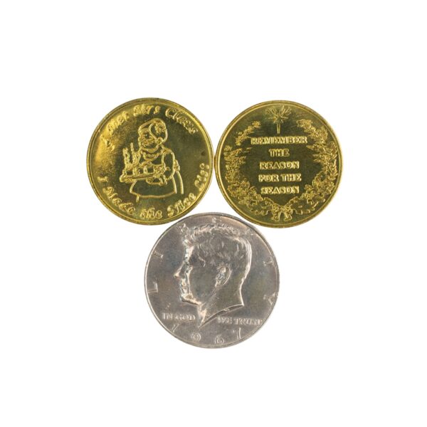 Solid Brass "I Met Mrs. Claus - I Made The Nice List", 1.125" Coin / "Remember The Reason For The Season" On Back