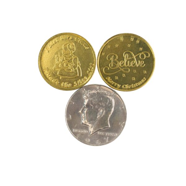 Solid Brass "I Met Mrs. Claus - I Made The Nice List", 1.125" Coin / "Believe" On Back