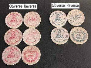 Mrs. Claus 1 1/2" Round Wooden Tokens