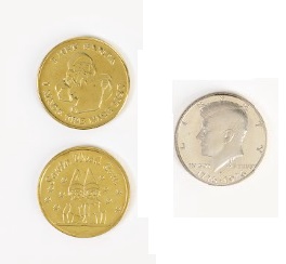 Solid Brass “I Met Santa – I Made The Nice List” , 1.180″ Coin / “Santa Wish Coin” With Elves On Back