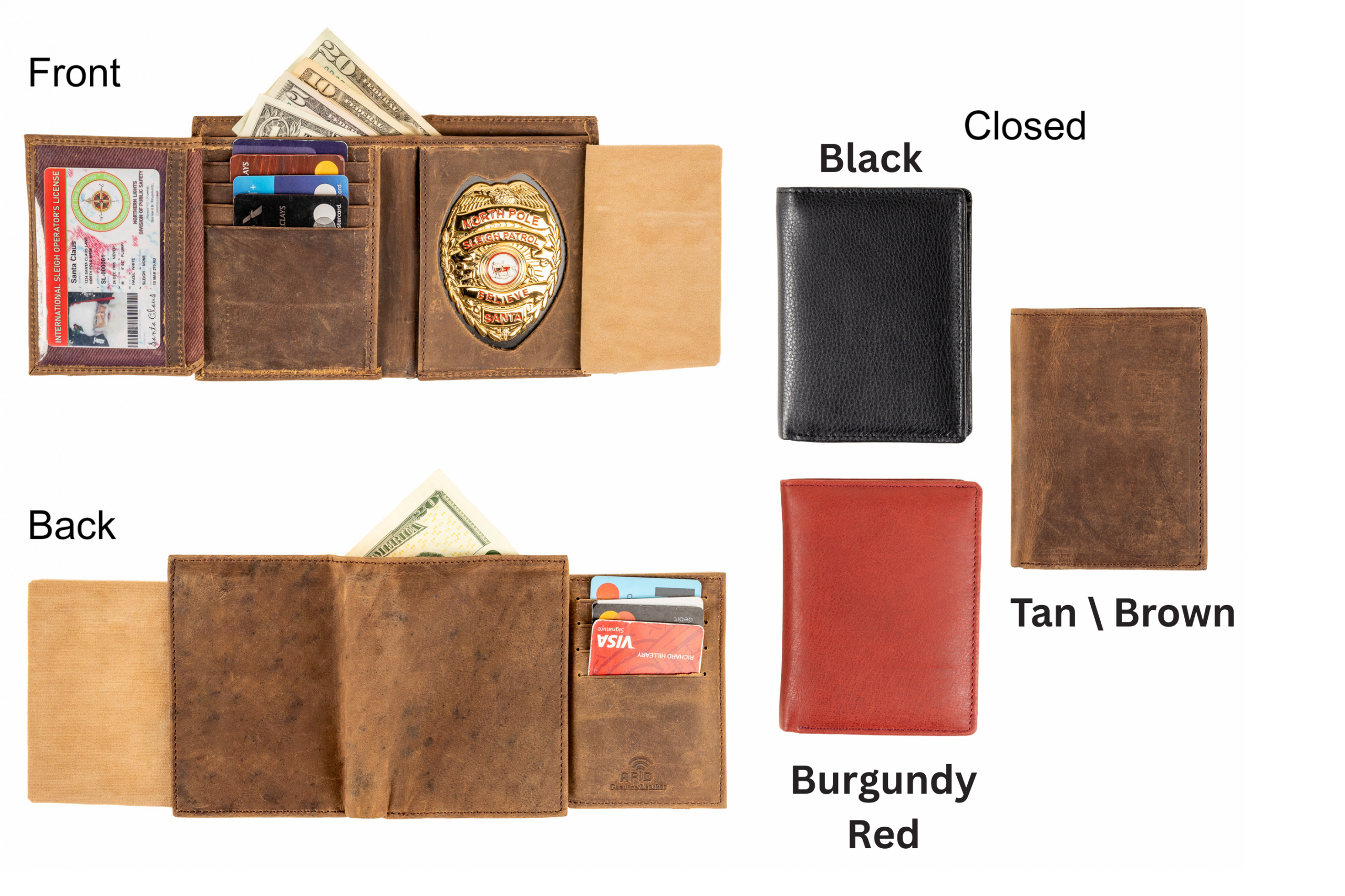 Marshal Genuine Leather Badge Wallet
